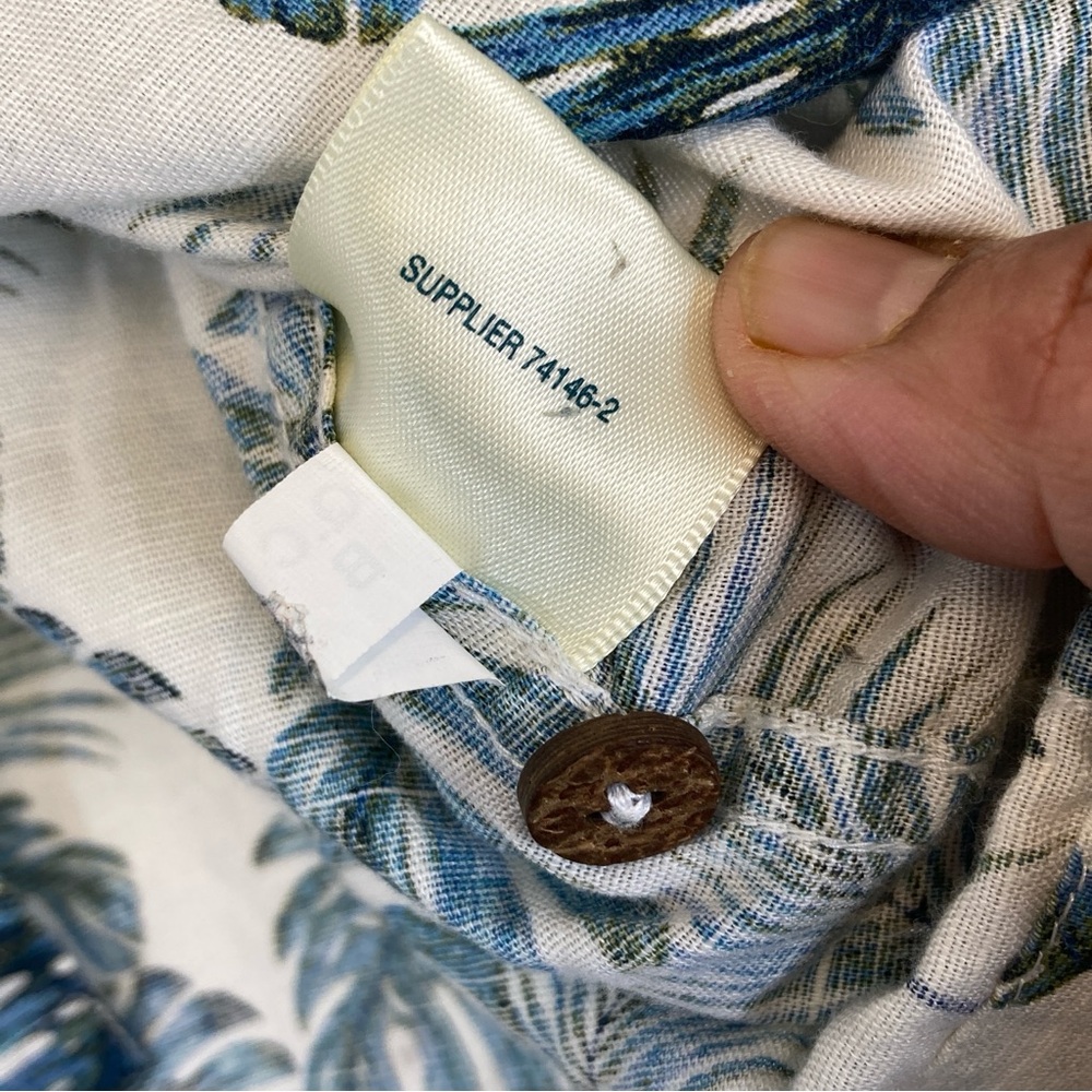 Island Shores Tropical Leaf Print Men's Shirt Size M - Picture 9 of 16